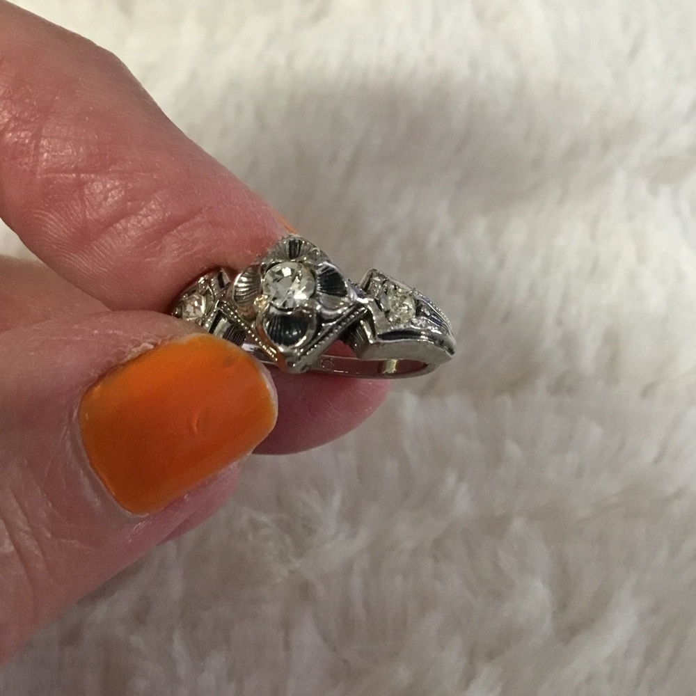 Vintage Silver CZ Ring